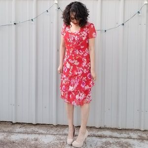 Sangria red floral dress